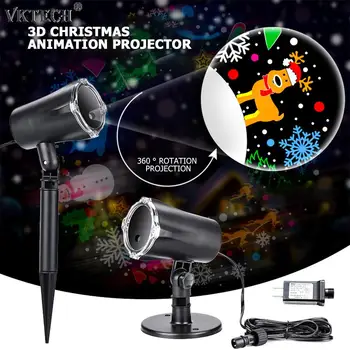 

5W 3D Christmas Animation LED Projector Lamps Stage Light Lawn Light Pathway Spotlight for Party KTV Bars Christmas Decoration
