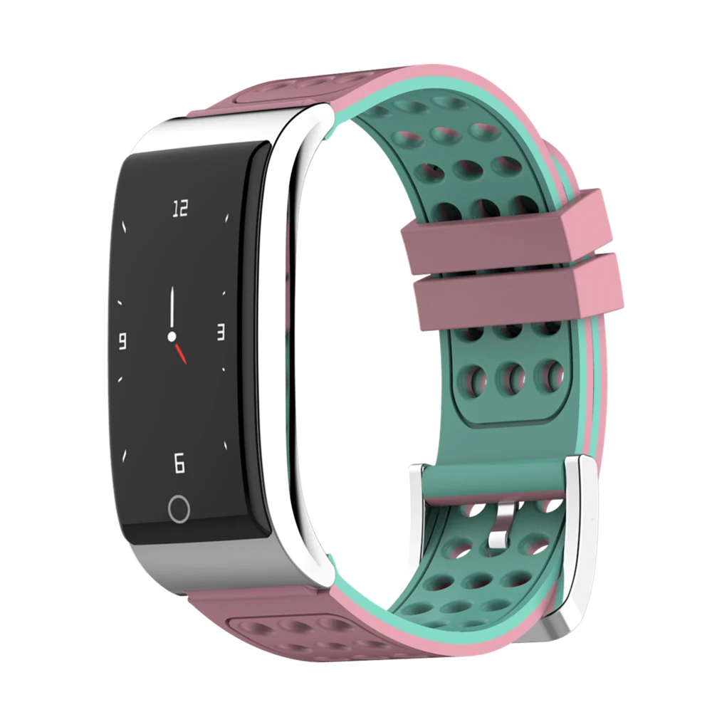 Pink green Трекер активности фитнес-браслет ЭКГ PPG HRV шагомер измерение уровня кислорода в крови Здоровье Спорт Смарт-браслет для мужчин и женщин - Цвет: Pink green