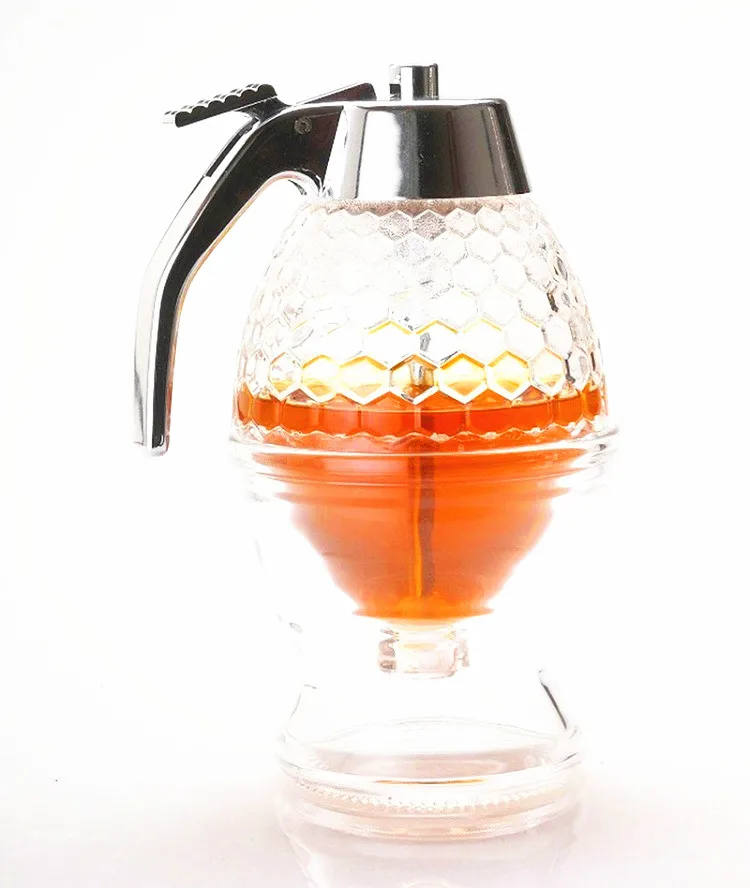 Squeeze Bottle Honey Jar Container Bee Drip Dispenser Kettle Storage Pot Stand Holder Juice Syrup Cup Kitchen Accessories