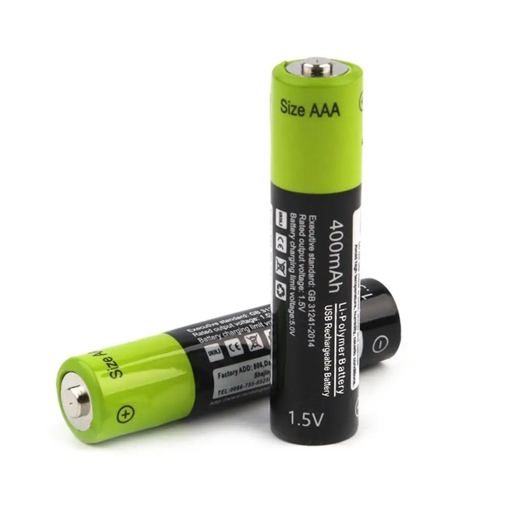 ZNTER 1,5 V AAA 400mah литий-полимерный литий-ионный литиевый с батареей заряжаемой через USB аккумулятор с USB зарядной линией - Цвет: 2pcs