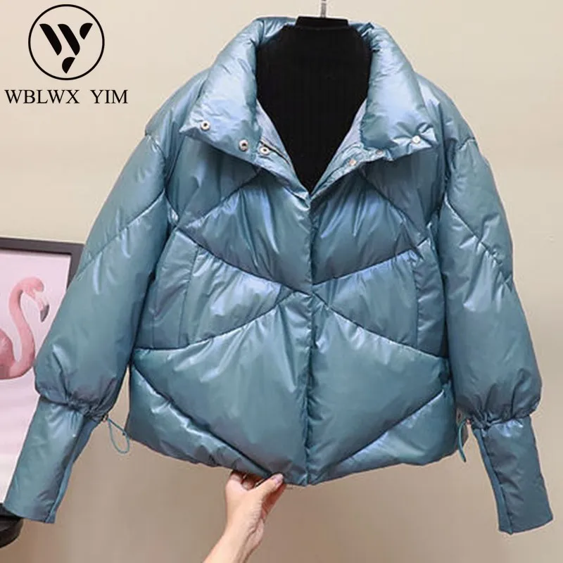 Winte jacket women Thick Parkas Casual Loose Down Cotton Jacket Warm Cotton Padded parka Women Fashion Glossy Plus size OverCoat