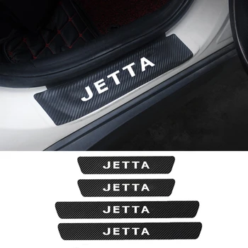 

For Volkswagen VW Jetta 4 5 6 7 MK4 MK5 MK6 MK7 1998-2020 PU Leather Carbon Fiber Car Door Sill Protector Stickers Accessories