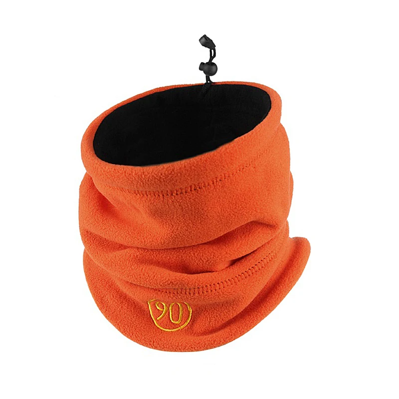 Orange-Black Унисекс, Флисовый Шарф, снуд для шеи, теплая маска для лица, шапочки, шапки для женщин, мужчин, зима, весна, Повседневная Спортивная Многофункциональная теплая шапка - Цвет: Orange-Black