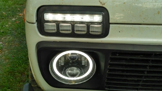Для Лада Нива 4X4 1995 светодиодный DRL фары с ходовым поворотным сигналом PMMA/ABS пластик функциональные аксессуары Тюнинг Автомобиля