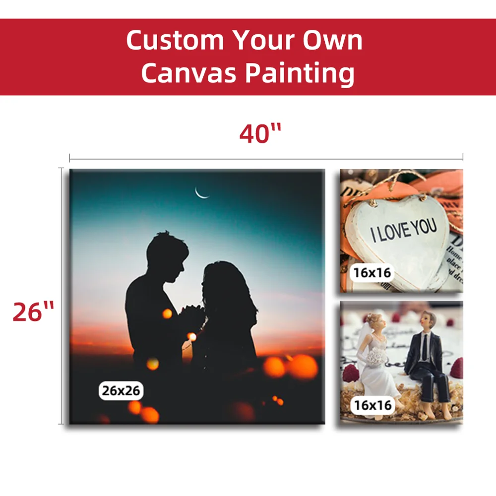 

Personalized Custom 3 Panel Canvas Wall Displays for Home Decoration Create Your Own Picture Print on Canvas 26"x40" Larger