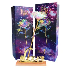 24K Gold Фольга розы ко Дню Святого Валентина креативный подарок Свадебная вечеринка Декор цветы искусственные цветы для украшения Прямая поставка