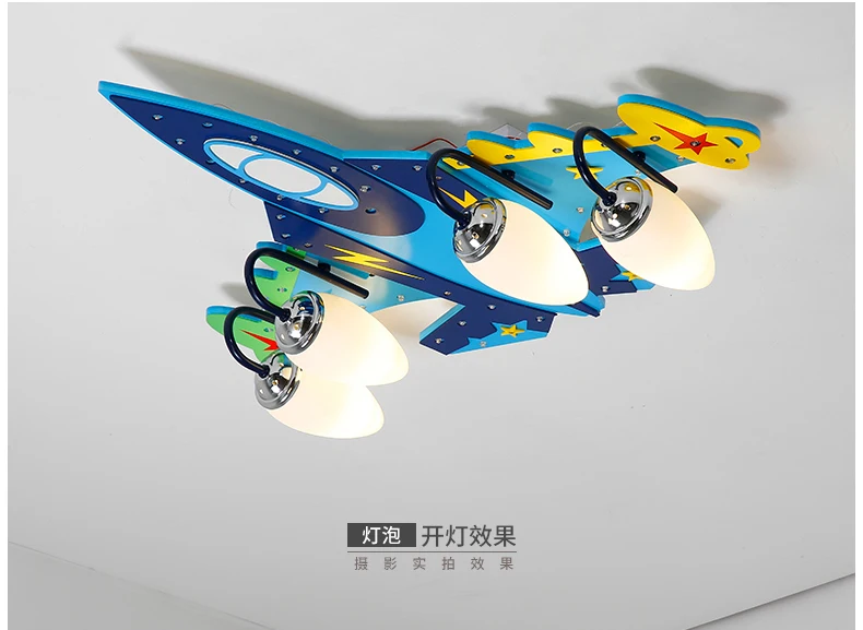 Acrylic Wireless Bluetooth Airplane E14 Led Ceiling Lights Kids 110V-220V USB Audio Amplifier Speakers Wooden Led Ceiling Light