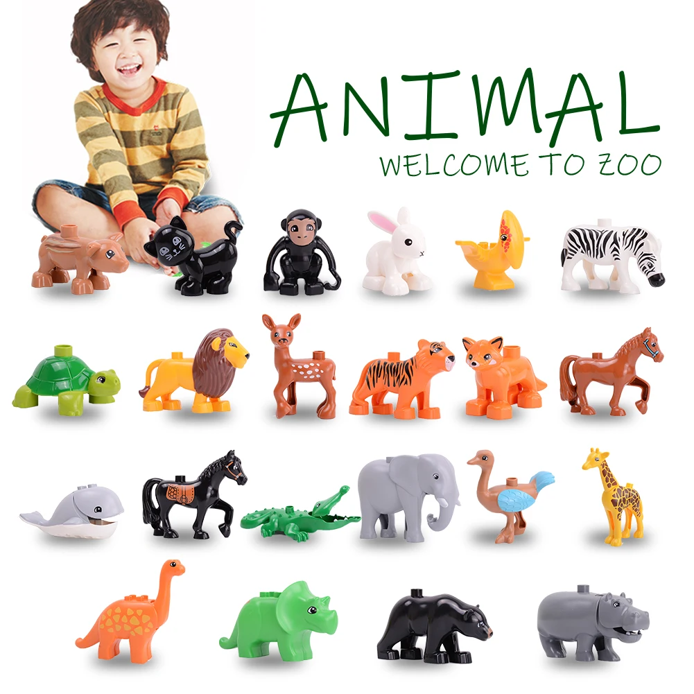 

Big Animal Building Blocks Educational Toys for Kids Compatible Legoily Duploed Game of Thrones Prototypely Animal Blocks Toys