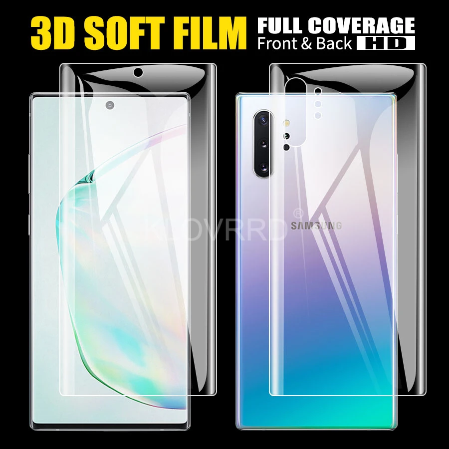 

Front + Back Screen Protector For Samsung Galaxy Note 10 s10 plus Pro 5G s10e A50 A70 A30 M20 M30 Hydrogel Sticker TPU Cover