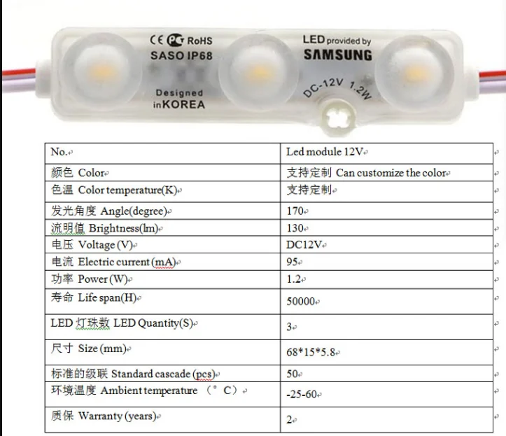Customized LED Ultrasound 3 Lamp Module IP67 Waterproof 2835 High Bright Luminous Word Signboard Lamp Box Injection Lens Lamp St
