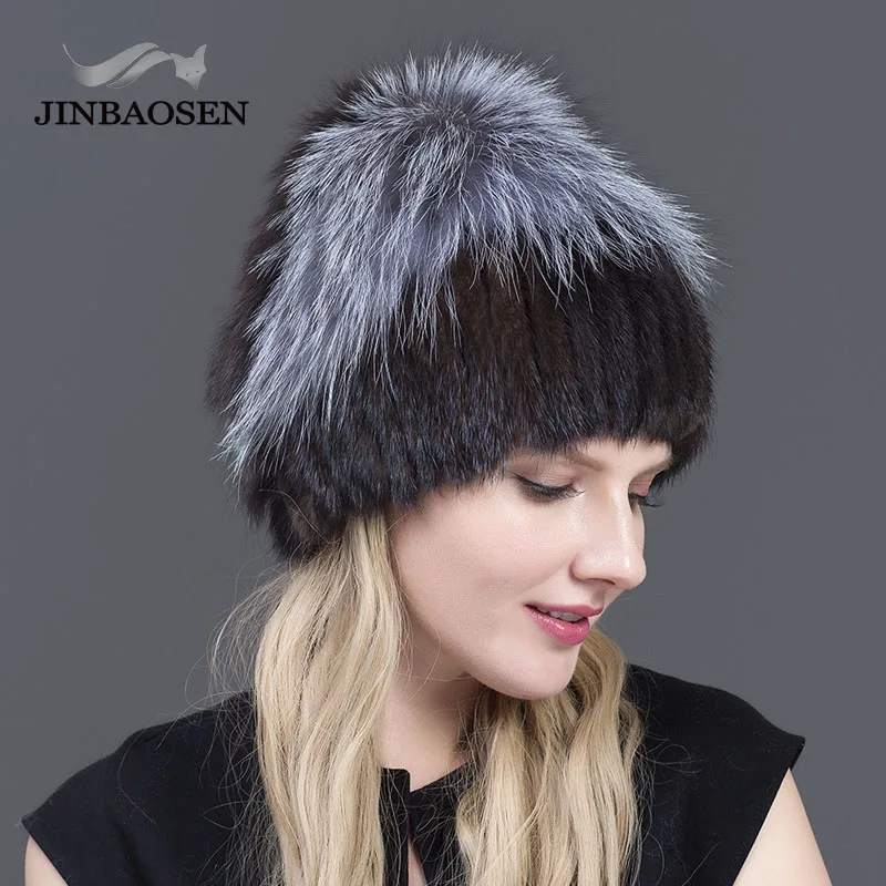JINBAOSEN новые модные зимние шляпы для женщин шапка из натурального меха норки