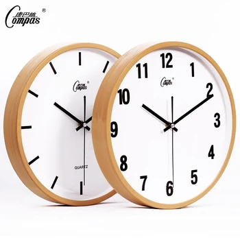 

Wood Wall Clock Kitchen Living Room Modern Solid Wood Silent Bedroom Watch Mechanism Farmhouse Klokken Wandklokken Decor SC422