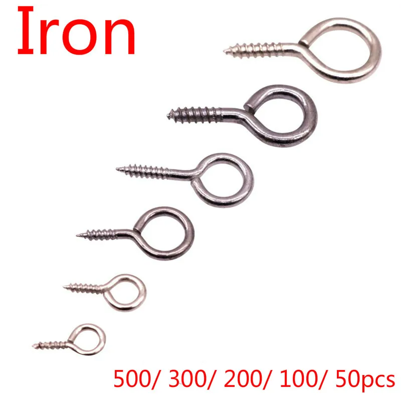 Metal Iron Eye Screws Bolt Screw Wire Eye Lag Hardware Accessory 500/ 300/ 200/ 100/ 50pcs