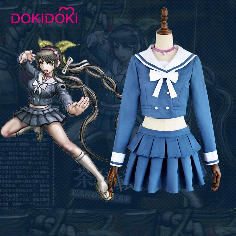 DokiDoki игра Danganronpa Косплей Костюм Tenko Chabashira Женский Хэллоуин синий V3: Killing Harmony |