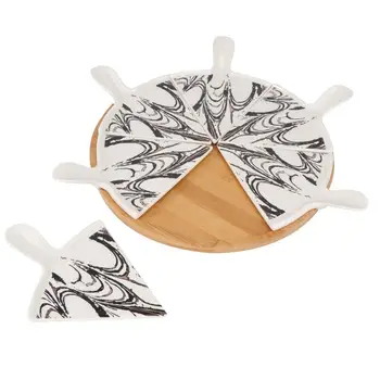 

Premium Pizza Plate Set Unique Large Ceramic Triangle Pizza Pie Dessert Plate