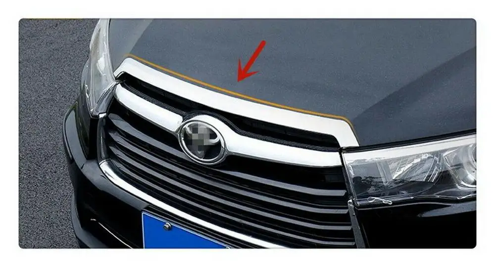 Хромированная передняя решетка капота Крышка Капота отделка Подходит для Toyota Highlander