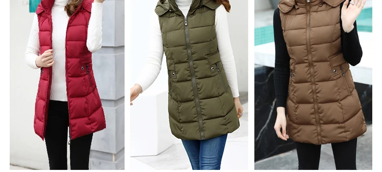 Осенне-зимнее женское длинное пальто с жилетом, Толстая теплая верхняя одежда с капюшоном, жилет, повседневный длинный стиль, женская куртка без рукавов