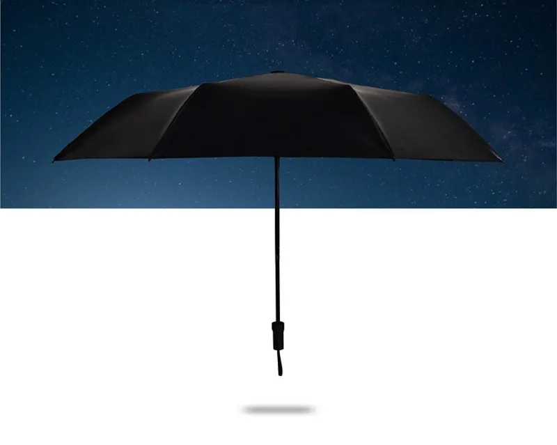 Fashion Black Stars Women Umbrella Three Fold Wind Resistant Anti UV Sun Umbrella Sunny And Rainy Dual-use Male Parasol5