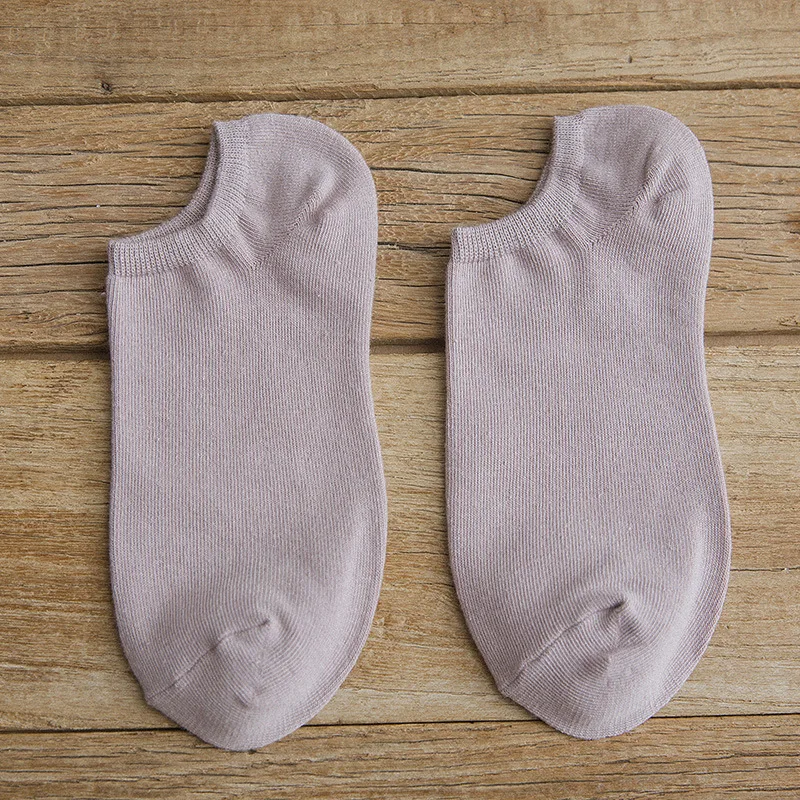 Женские носки-лодочки, женские носки, подарочные цветные хлопковые женские носки, одноцветные носки в студенческом стиле - Цвет: Bean paste color