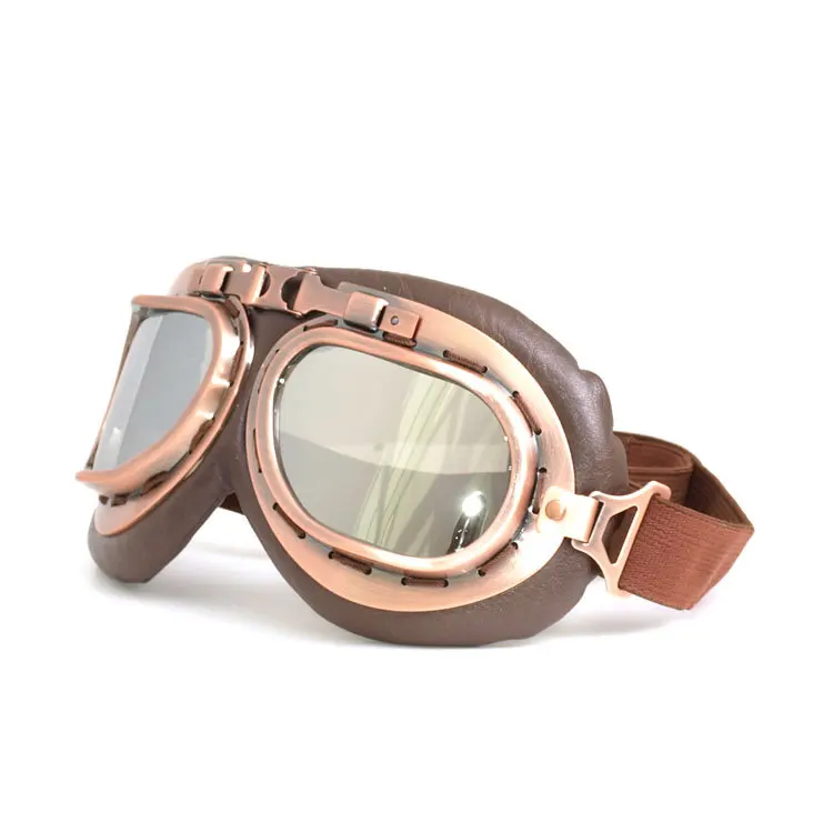 Vintage Motorcycle Goggles Glasses Pilot Motorbike goggles Retro Jet Helmet Eyewear ATV Cruiser chopper Anti-UV Ski Glasses
