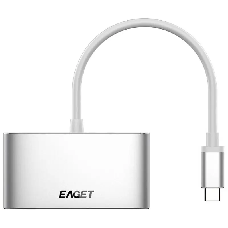 EAGET CH13 usb type C Узловая Док-Станция HDMI+ USB3.0+ PD Тип C HD видео адаптер сплиттер для компьютера