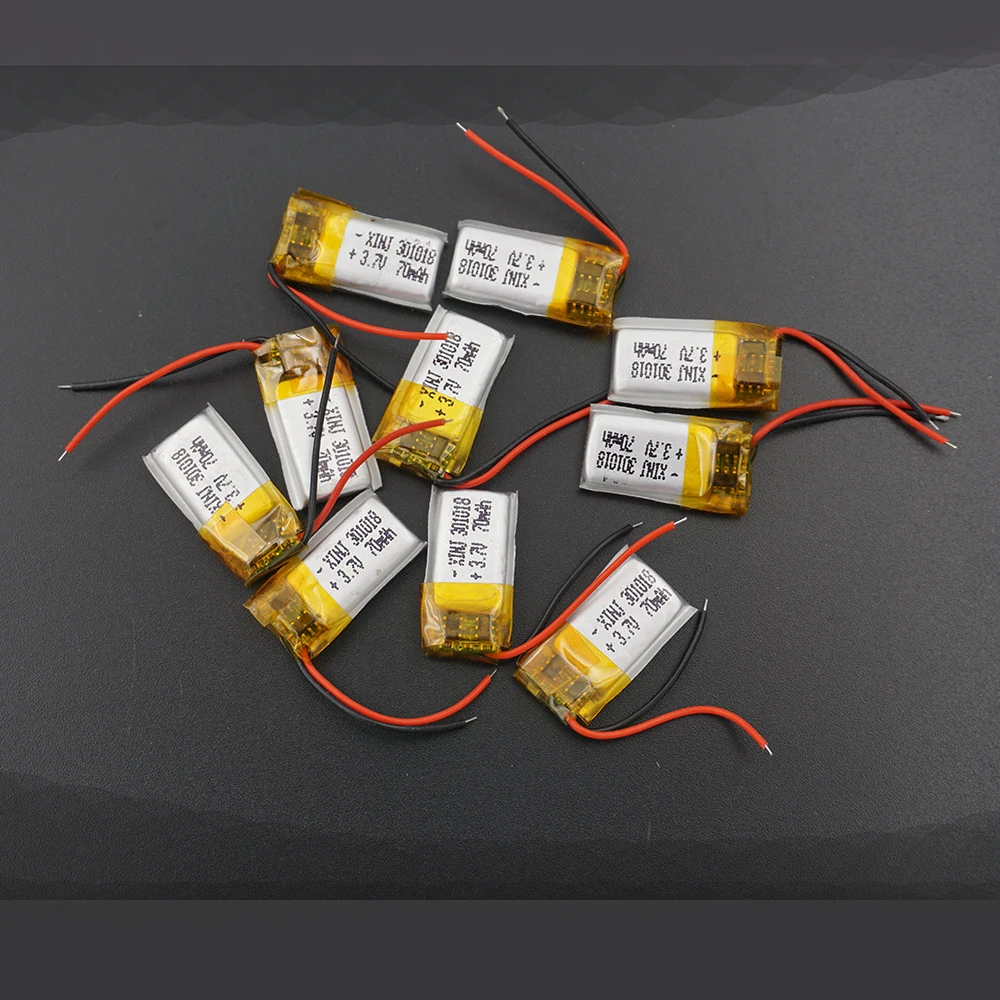 XINJ 3.7V 70 mAh Li lithium polymer battery li po Li ion 301018 For bluetooth mp3 watch speaker headphones GPS driving recorder