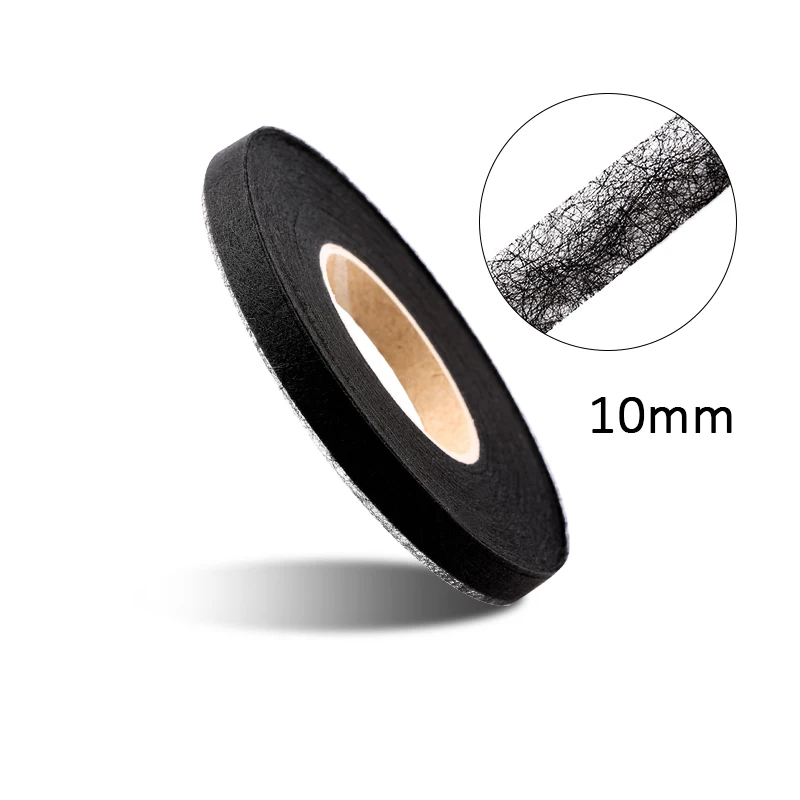 10mm black 70 ярдов белый/черный с двухсторонней клеющей поверхностью Ткань Нетканые Лоскутные прокладочные материалы железо на расплава Omentum DIY аксессуары для одежды - Цвет: 10mm black