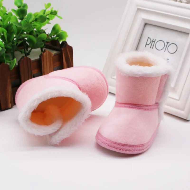 Теплые ботинки для новорожденных; зимняя обувь для маленьких мальчиков и девочек; меховые зимние ботиночки на мягкой подошве для детей 0-18 месяцев; Bebe