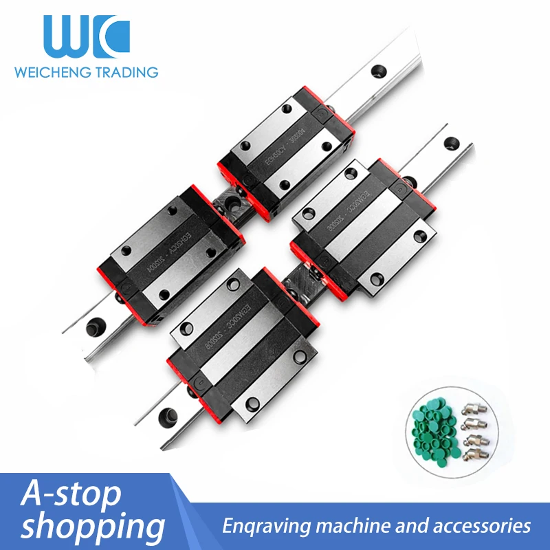 

2pc HGR20-1500/1550mm 20MM HGH20 Linear Rail Guide +4pc HGH20CA HGW20CC Linear Guide Rails Block Cnc Parts