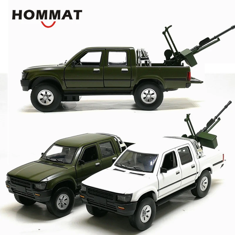 Hommate 1/32 Масштаб Toyota Hilux пикап Грузовик w/анти-ствол танка сплава 1:32 литой под давлением автомобиль игрушечные модели машин игрушечные транспортные средства для детей