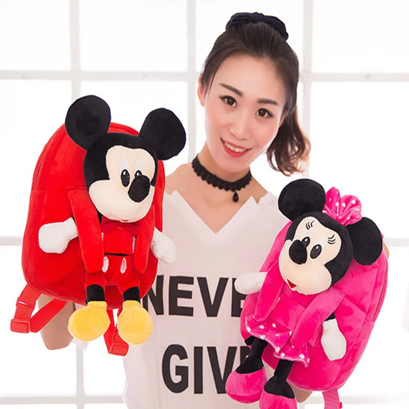 Для детей с Микки Маусом и Минни Маус Плюшевые игрушки плюшевый рюкзак