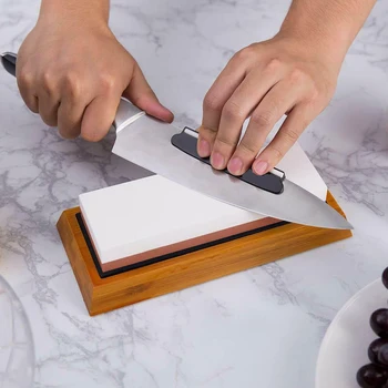 

Kitchen Grit Double-Sided Sharpening Stone Base Angle Guide Set Corundum Sharpener Kitchen Knife Grinding Whetstone Blade #