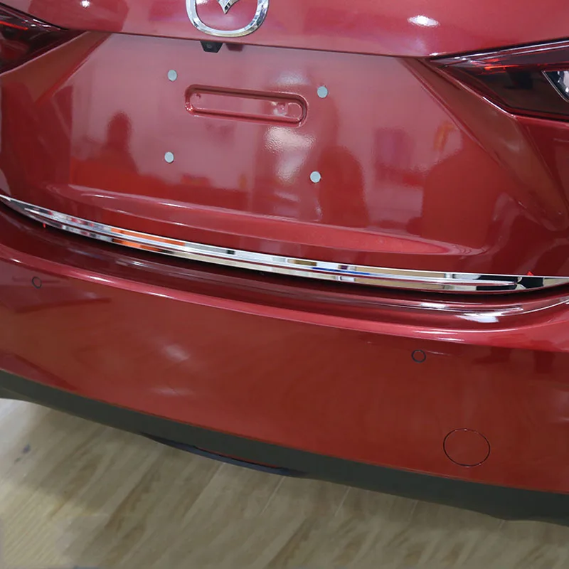 Для Mazda 3 Axela Sedan- Задняя Крышка багажника из нержавеющей стали крышка-дверца отделка полосы молдинг гарнир 1 шт