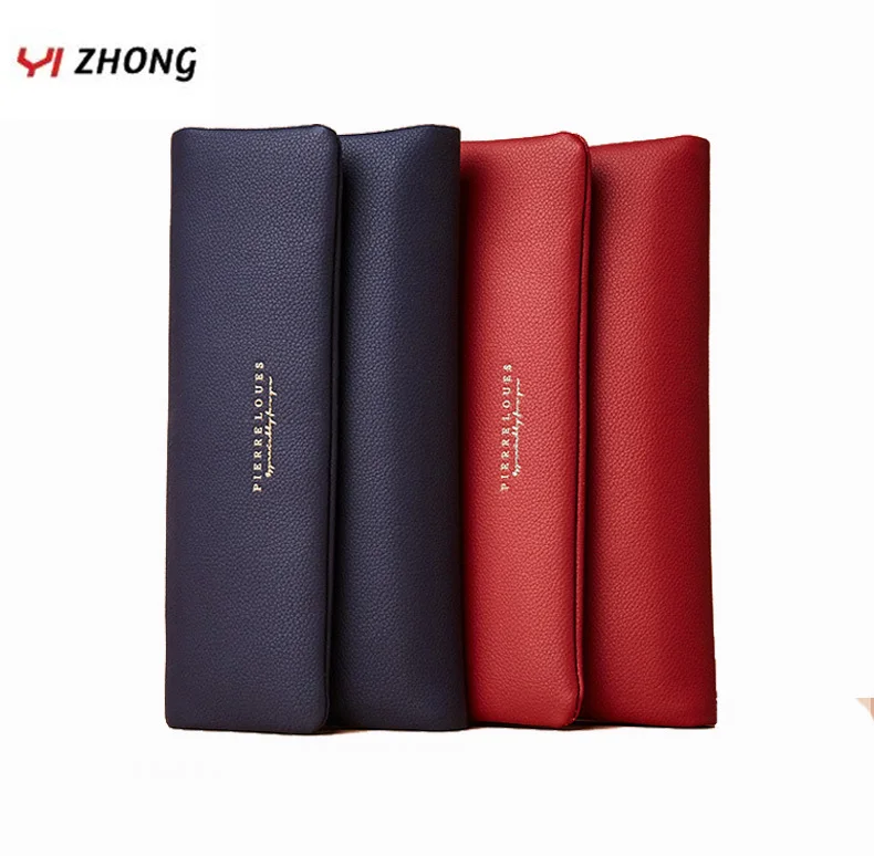 

YIZHONG Fashion Leather Long Wallet Women Brand Designer Money Bags Card Holder Phone Coin Pocket Ladies Simple Purses