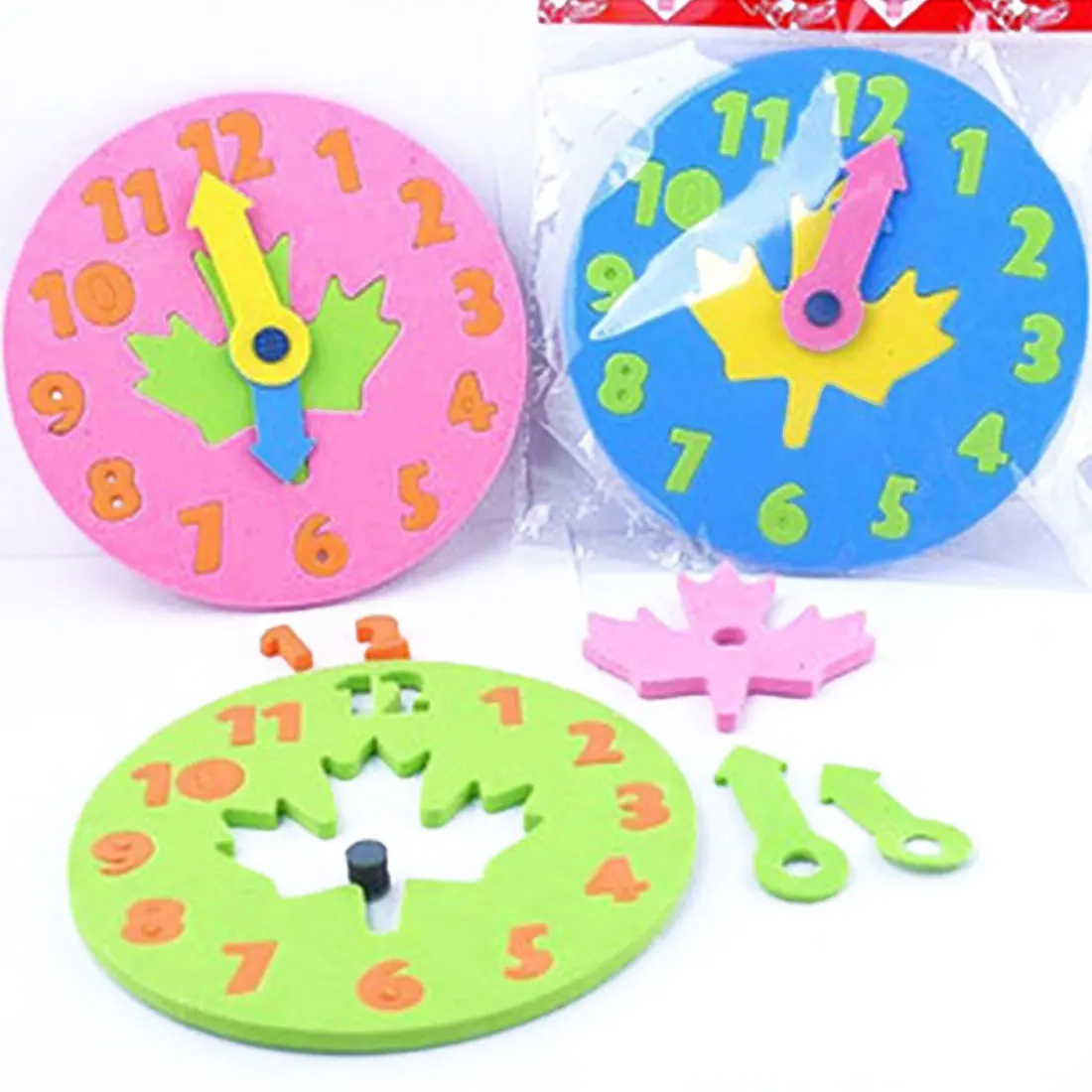 

Kids Wooden Puzzle Toys Cognitive Digital Clock Digital Wooden Watch Jigsaw Toys Cartoon Threading Assembly Toys