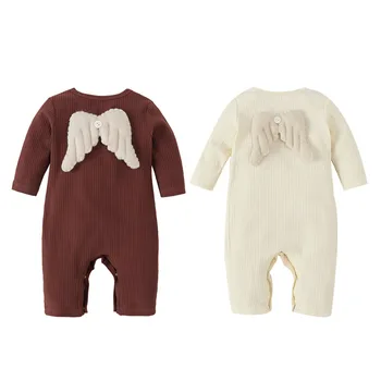 

Long Sleeves Baby Pajamas with Wings Jumpsuits Autumn Baby Romper Newborn Baby Girls Boys Clothes