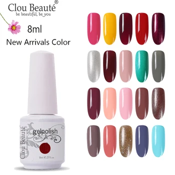 

Clou Beaute 8ml New Arrivals Color Gel Nail Polish Glitter DIY UV Led Resin Gel Nail Polish Top Base Coat Nail Art Decoration
