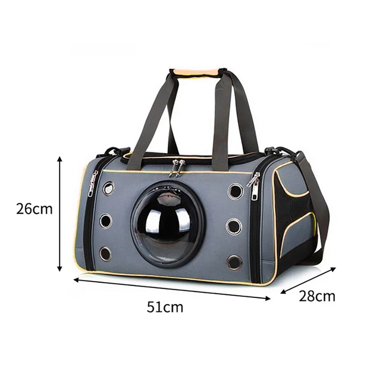  Pet Carrying Case Bag Comfortable Space Capsule Portable Cat Handbag Breathable Dog Out Bag Strap C