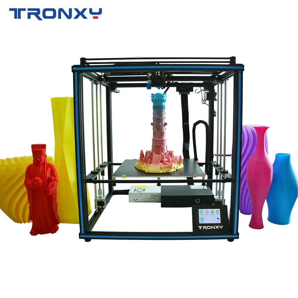 Tronxy X5SA 24 в 3d принтер автоматический уровень большой размер предварительная сборка 3d принтер 3d машина с подогревом кровать сенсорный экран