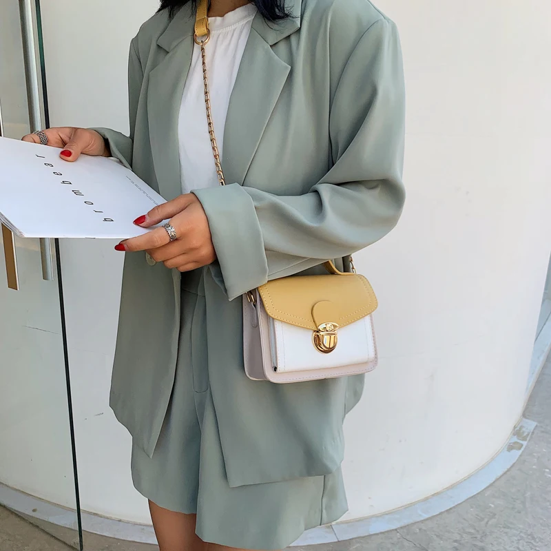 Ceny SWDF Crossbody torby dla kobiet 2020 moda proste ramię torba podróżna skórzane łańcuchy torba damska CrossBody torba