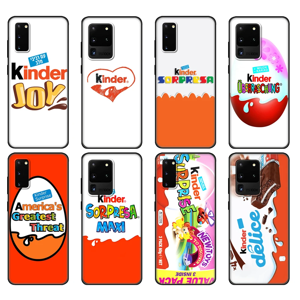 Custodia In Tpu Nero Per Samsung Galaxy S20 /S20 Plus/S20 Ultra/S20 + /S20Fe Cover Posteriore New Trolly Egg Kinder Joy Surprise