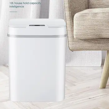 

Creative Intelligent Induction Trash Can Home Living Room Kitchen Bathroom Automatic with Cover Electric Trash Can Large