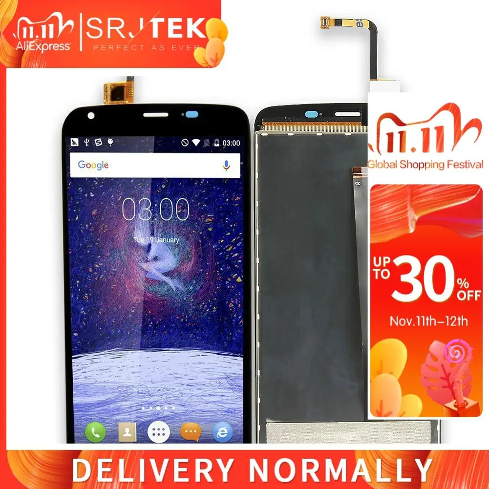 Srjtek Для Doogee T6 ЖК дисплей + кодирующий преобразователь сенсорного экрана в сборе