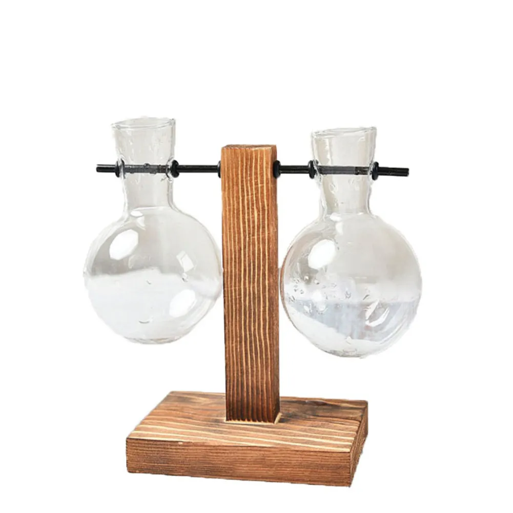Террариум Гидропонные вазы для растений винтажный цветочный горшок прозрачная ваза деревянная рамка стеклянная столешница растения для дома бонсай Декор