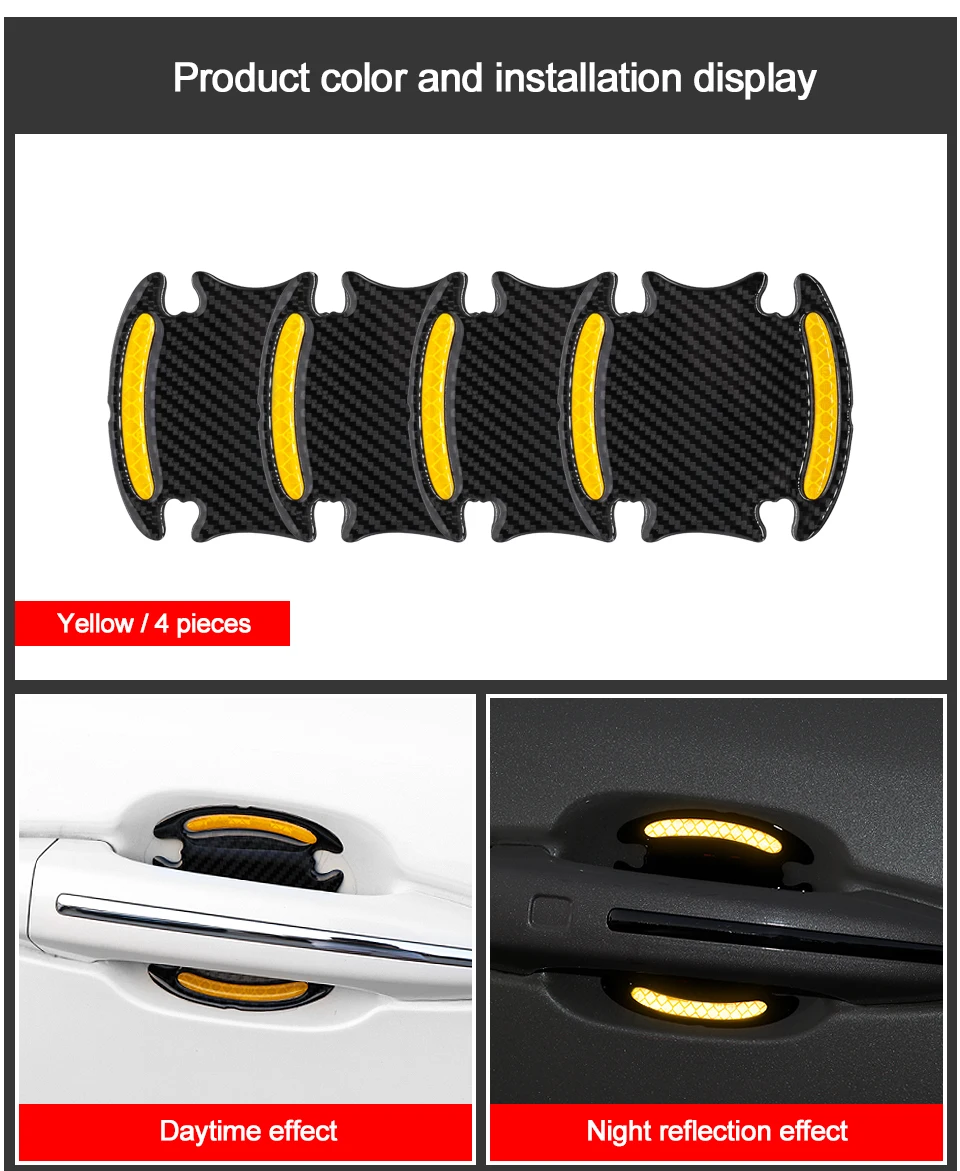 LOEN Car Door Bowl Reflective Scratch-resistant Stickers Warning Sticker For Waterproof Anti-collision Safety Door Sticker
