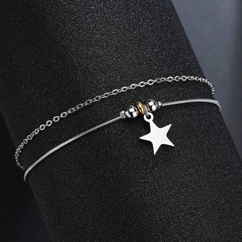 Star Nextvance, новинка, сердце, звезда, дерево, бусины, браслет, нержавеющая сталь, для девушек, подвеска, цепочка, браслет для женщин, подарок, Прямая поставка - Окраска металла: Star