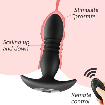 Vibrator Anal Plug Men Male Prostate Massager Wireless Thrusting Butt Plug Dildo Vibrators Women's Stopper Sex Toy for Men Woman 2
