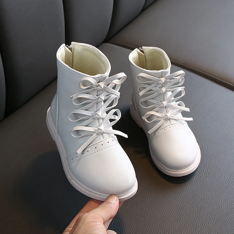 

2019 New Winter Children Boots PU Leather Waterproof Martin Boots Kids Snow Boots Girls Boys Rubber Boots Fashion Sneakers