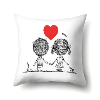 

pillow case Romantic Love Couple Pillow Cover Square Cushion Case Home Couch Car Chair Decor Cushion home decoration подушка