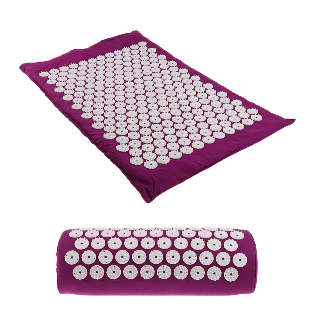 Trigger Point Spiky Reflexology Acupressure Pillow Mat Set Acupuncture Massage Cushion + Mat + Storage Travel Carry Bag
